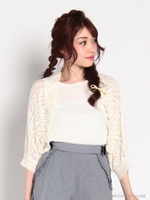 透かし編みドルマンスリーブカーディガン/キナリ