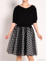 【WEB限定】ニットコンビセットアップ/オフホワイト