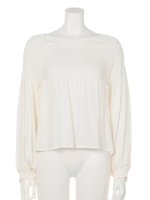 【mystic】シャーリングショートブラウス/レッド