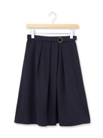 ベルテッドミモレ丈スカート/カーキ(027)