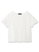 異素材シャドーミニブロックブラウス/ネイビー(293)