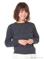 袖ケーブルプルオーバー/Navy