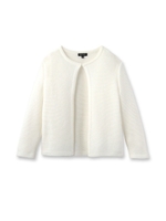 [L]ジャケット風ニットカーディガン/ホワイト(001)