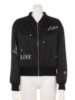 satin blouson/black