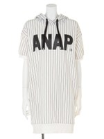 【ANAP】ANAPロゴ半袖フーディーワンピース/GRY