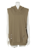 【ANAP】ダメージノースリフーディートップス/KHA