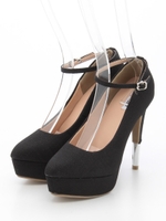 ツィードパンプス/ブラック