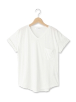 ポケット付きVネックTシャツ/グレー(312)