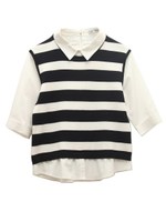 ニットドッキングシャツ［ｓｅｔｕｐ］/ボーダー