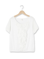 ラッフルフリルバルーンカットソー/オフホワイト(003)