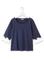 袖レースプルオーバー/ホワイト(001)