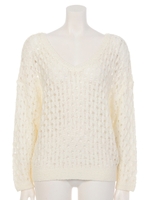 透かし編みRETROニット/オレンジ