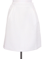 表面変化ミニ丈スカート/ホワイト
