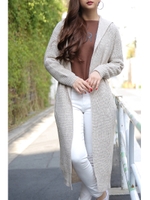 【AZULbymoussy】7Gバルキーフーディマキシ長袖ガウン/柄BEG