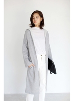 【AZUL by moussy】Wフェイスベルト付長袖コーディガン/T.GRY