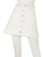 【Auntie Rosa】ポケ付台形スカート/WHT