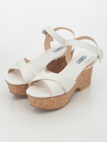 【ILIMA】クロスデザイン厚底サンダル/ホワイトスムース