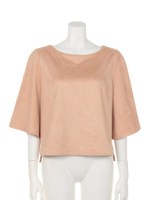 スェードフレアスリーブブラウス/ピンク