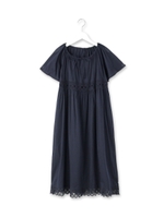 レース付コットンボイルワンピース/カーキ(027)