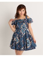 【LIZ LISA】ハンカチ柄ワンピース/ネイビー