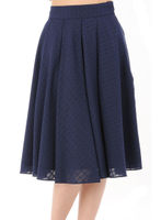 【OU】フレアチェックSK/NAVY