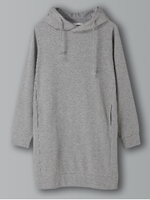◆・フード裏毛ワンピース/杢ライトグレー