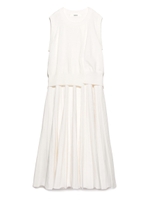 アシンメトリー素材コンビワンピース/NVY