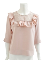 ダブルクロス    レースブラウス/BK