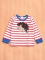 ハリネズミあみあみ付きTシャツ/レッド