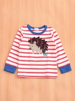 ハリネズミあみあみ付きTシャツ/レッド