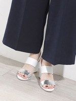 バイカラーウェッジサンダル/グレー