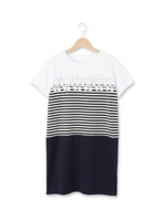 配色切り替えレースワンピース/ホワイト系(502)