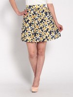 シースルーギンガム花柄ギャザースカート/ライトブルー