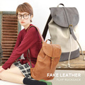 スープルフェイクレザー ベルフラップリュックサック