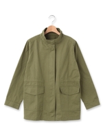 スタンドカラーミリタリージャケット/カーキ(027)