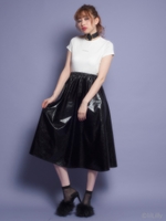 メタリックボリュームスカート/SILVER