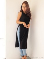 スリットルーズミディワンピース/ライトグレー