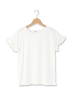 フリルスリーブクルーネックカットソー/ホワイト系(002)