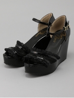 メッシュフリルサンダル/ブラック