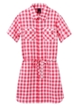 SUMMER PLAID SHIRT DRESS/ピンク