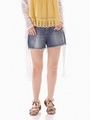 カットオフデニムショーツ/ブルー