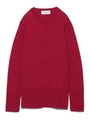 クルーネックシンプルカーディガン/RED
