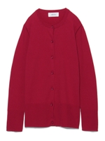 クルーネックシンプルカーディガン/RED
