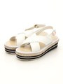 クロスデザインサンダル/WHITE