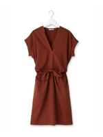 サッシュリボンワンピース/ダークブラウン(043)