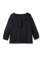 ティアードサテンブラウス/ネイビー(093)