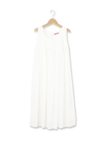 フラワー刺繍ギャザーワンピース/ホワイト系(002)