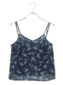 花柄プリントキャミソール/サックスブルー