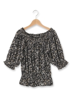 総柄オフショルブラウス/ブラウン(042)