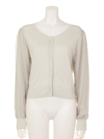 袖シフォンカーディガン/ホワイト